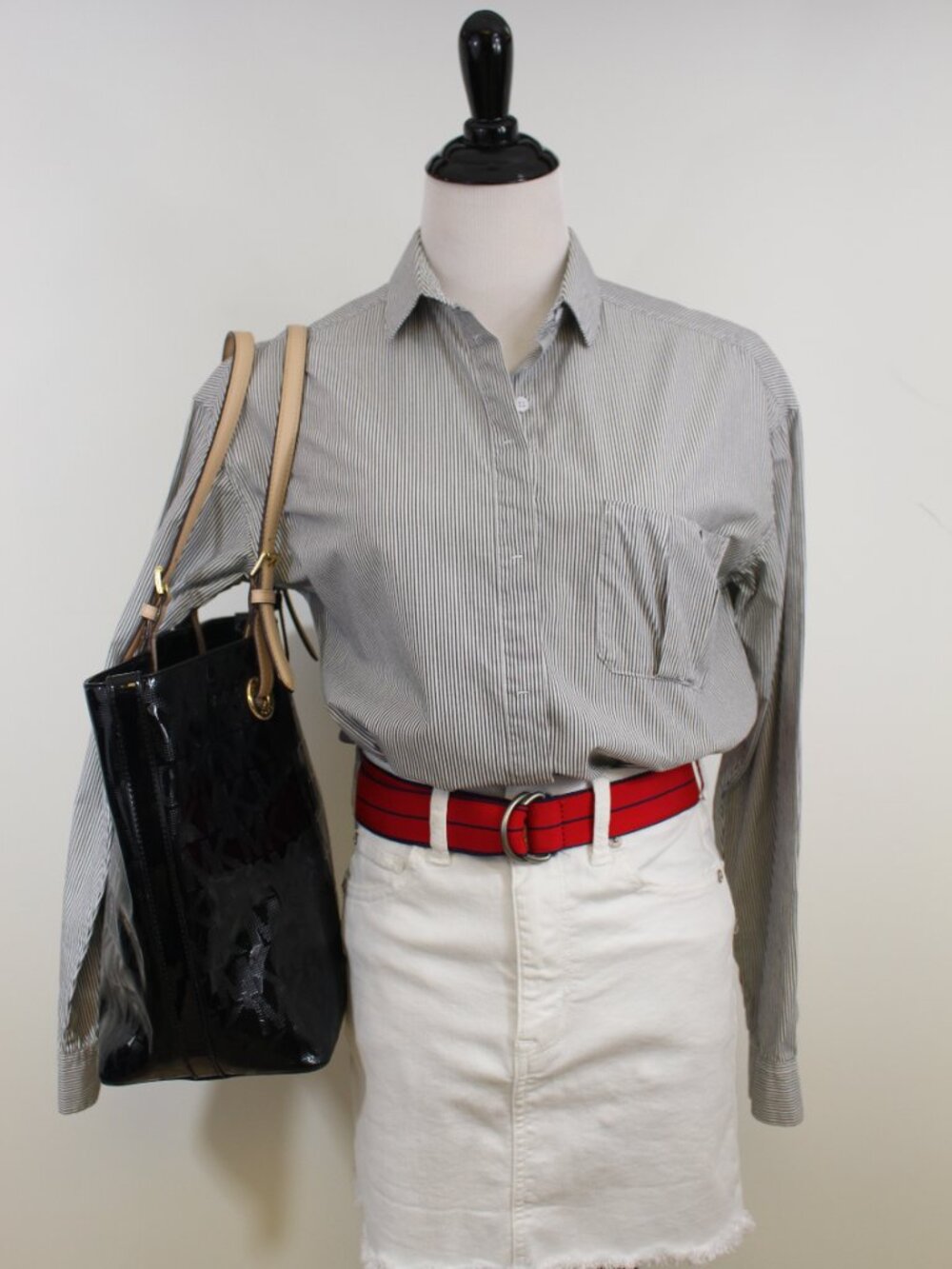 Wilfred Aritzia Striped Button Down Blouse S Oversized Pleated Pocket Cotton Pre
